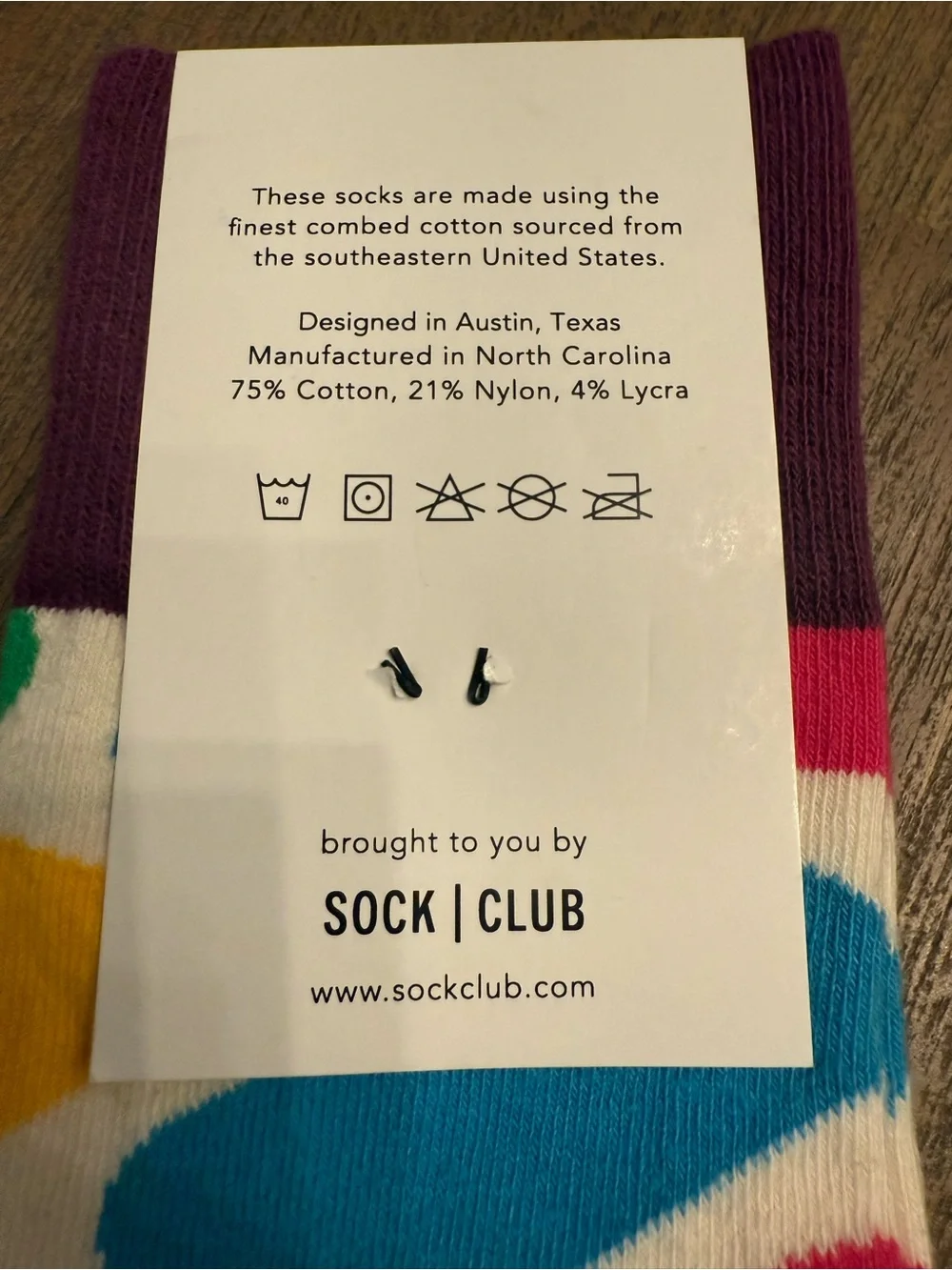 Sock Club Colorful Abstract Dot Pattern Crew Socks NWT Cotton Blend